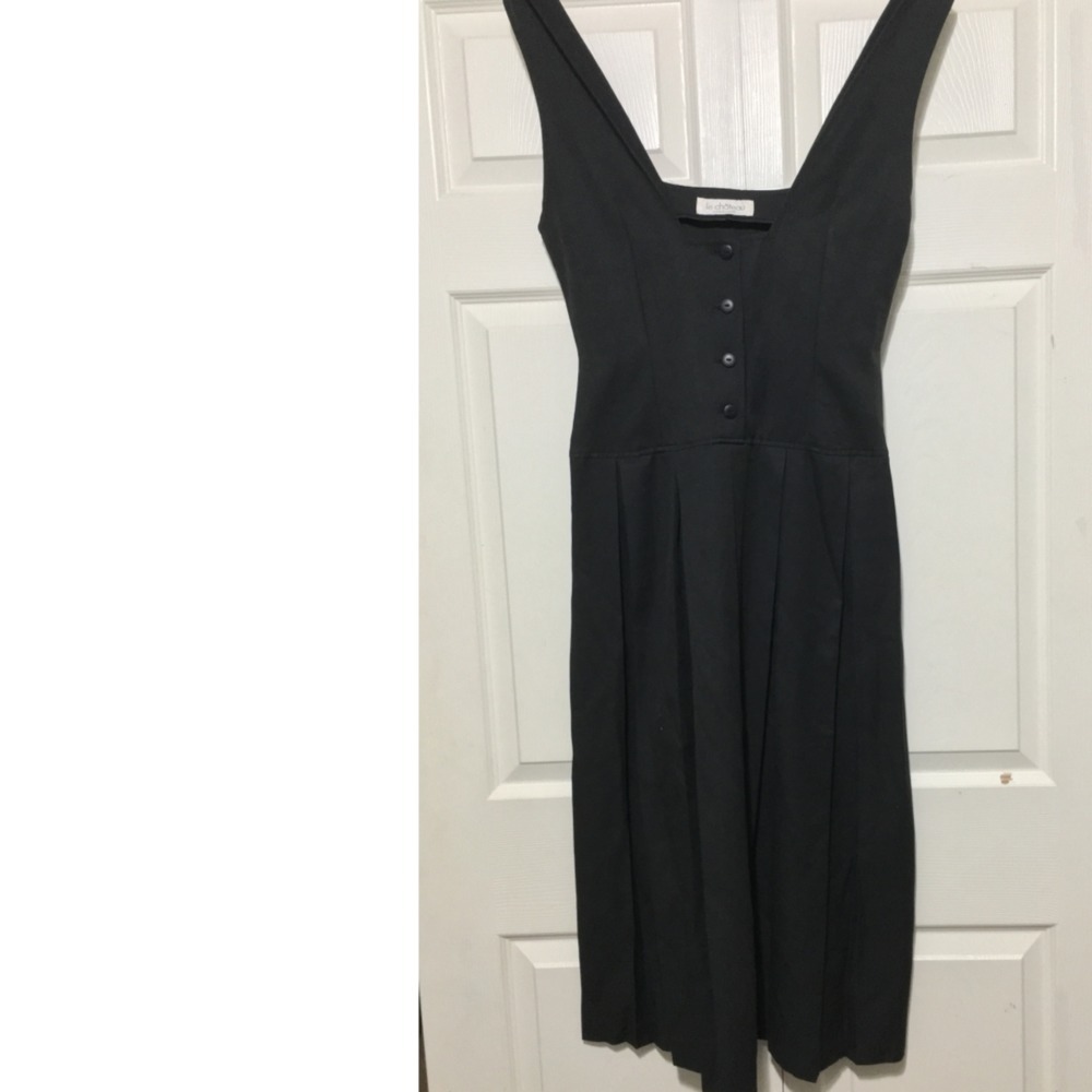 Vintage Le Chateau Pettifor Dress Black Midi Sz 7